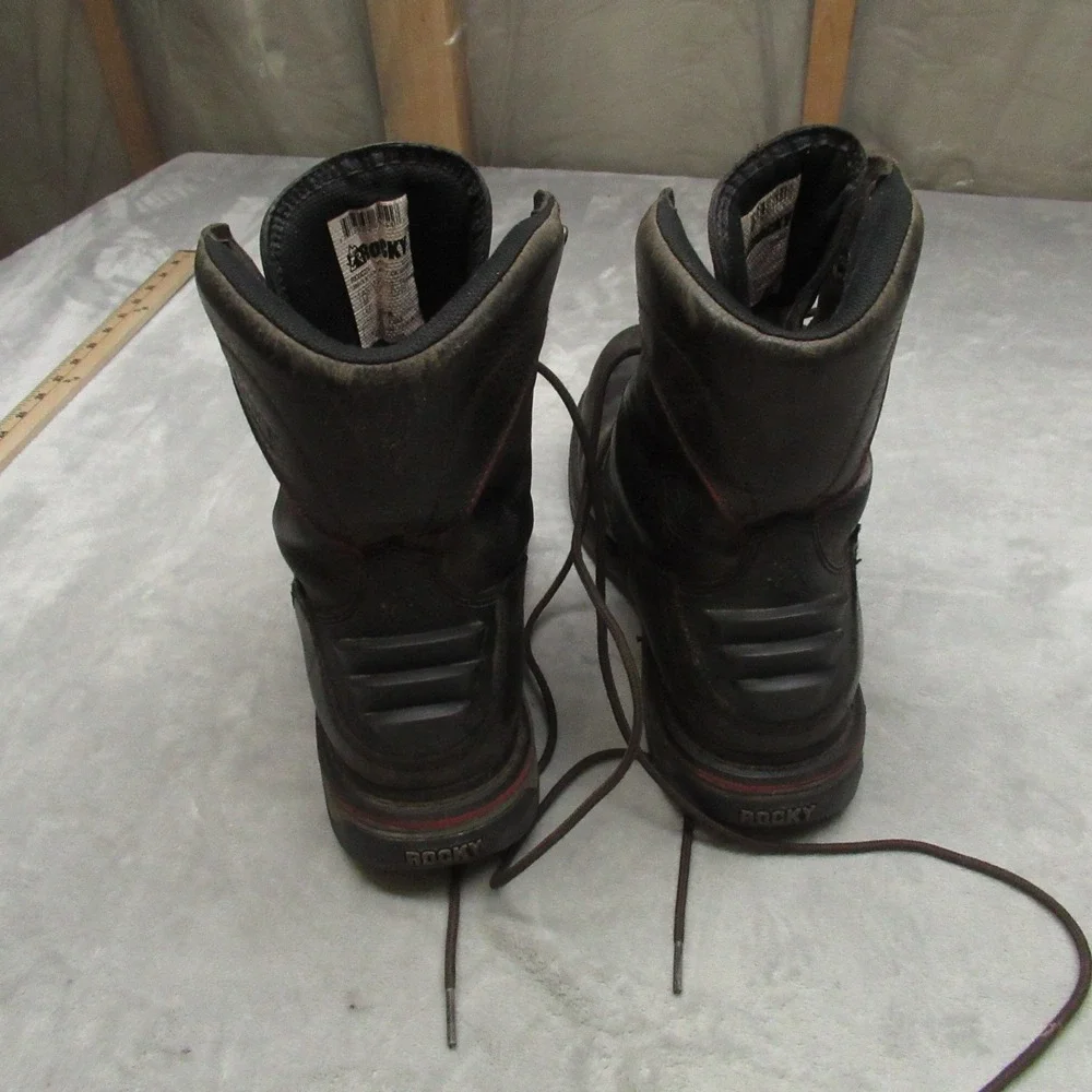 Rocky Mens 11.5M Work Boots Brown Leather Composite Toe Western Lacer Waterproof